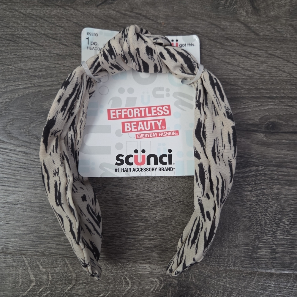 Scunci Black and Cream Headband NEW
